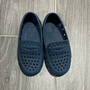 Navy Kids Moccasins